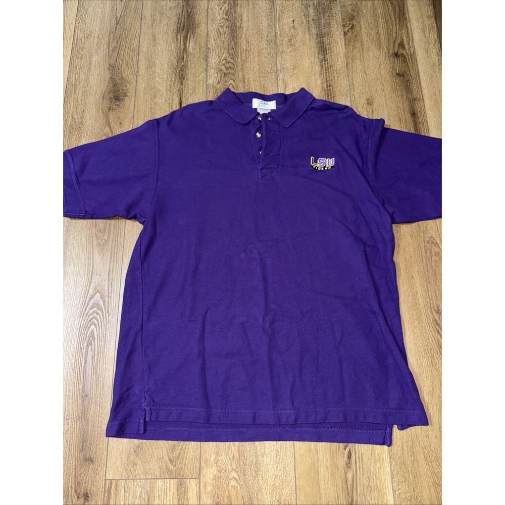 LSU Tigers purple polo mens size‎ large collegiate football